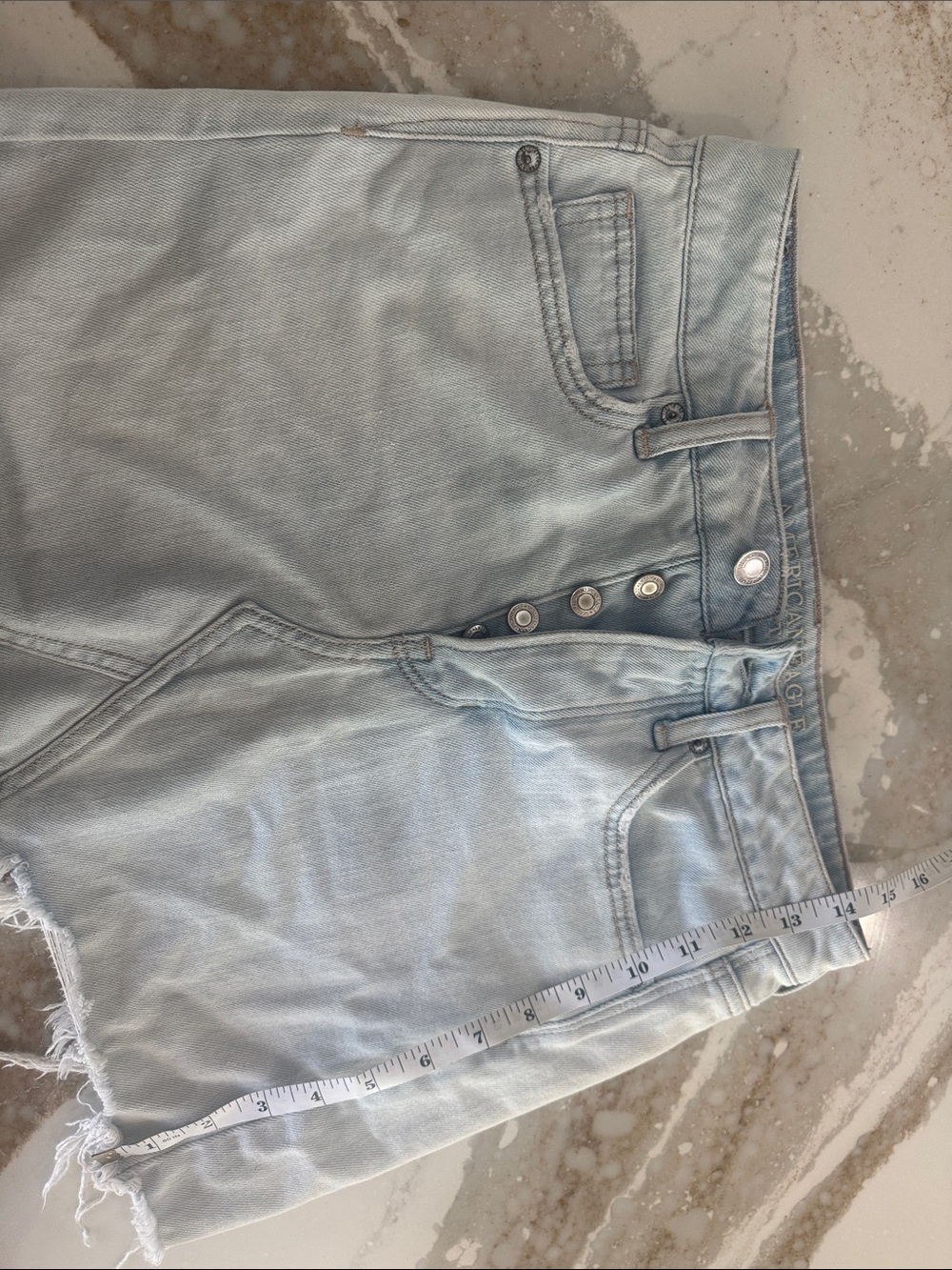 Light Wash Denim Button-Fly Jean Skirt American Eagle Size 2